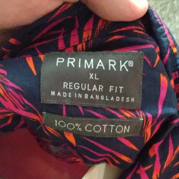 Men's Tropical Print Shirt - Pink and Blue - Picture 3 of 4